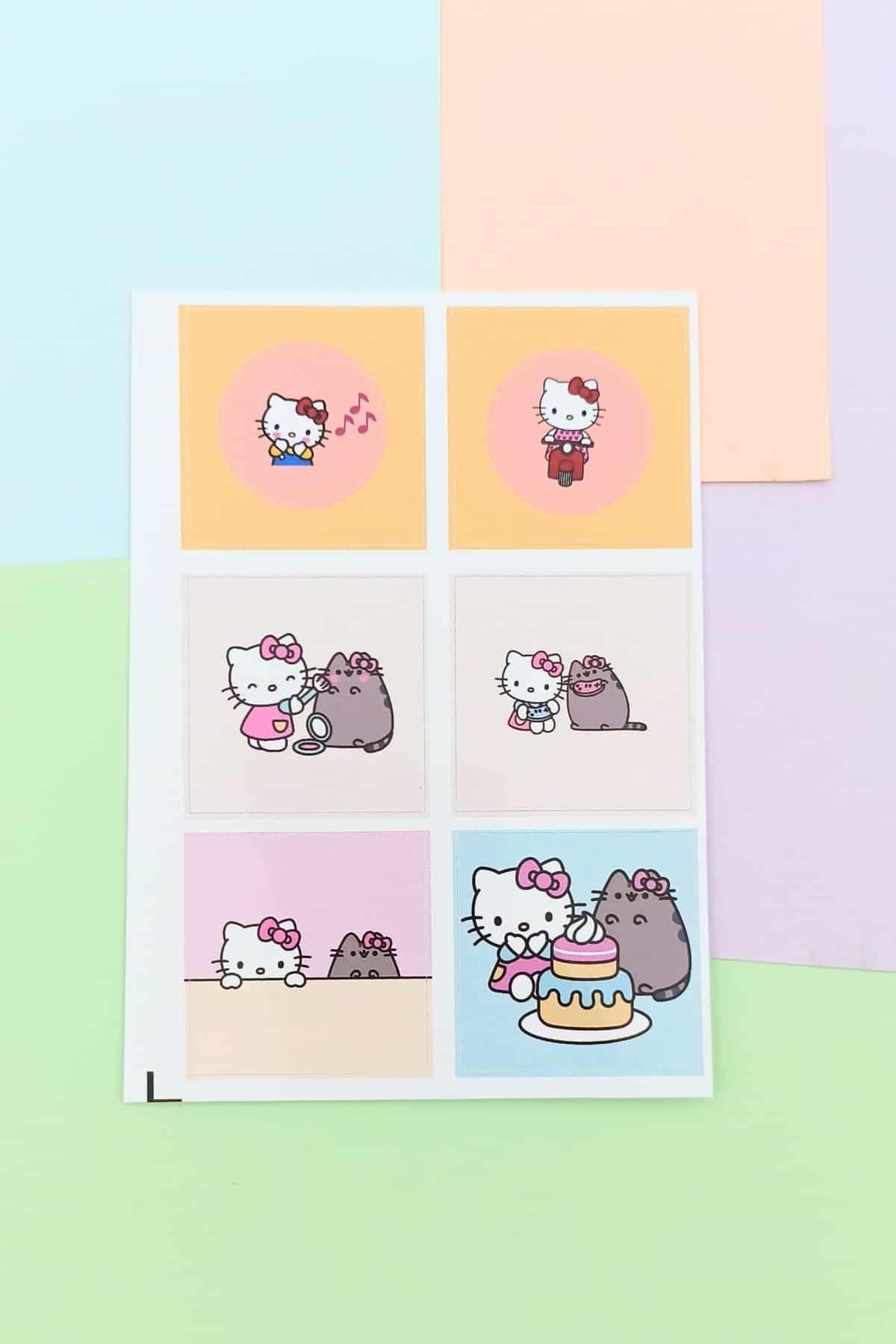 48 Adet Hello Kitty Pusheen The Cat Sticker Seti Sevimli Sticker Kare Sticker Laptop Sticker Sanrio