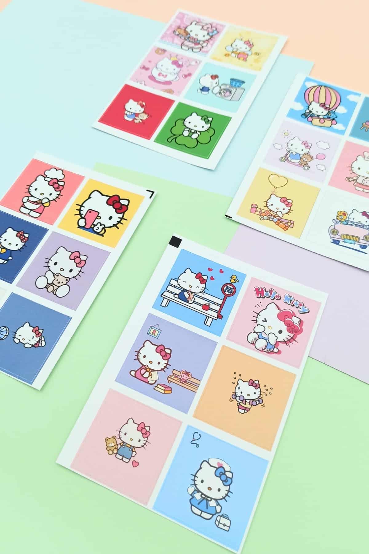 48 Adet Hello Kitty Sticker Sevimli Sticker Kare Sticker Laptop Sticker Sanrio Sticker Seti