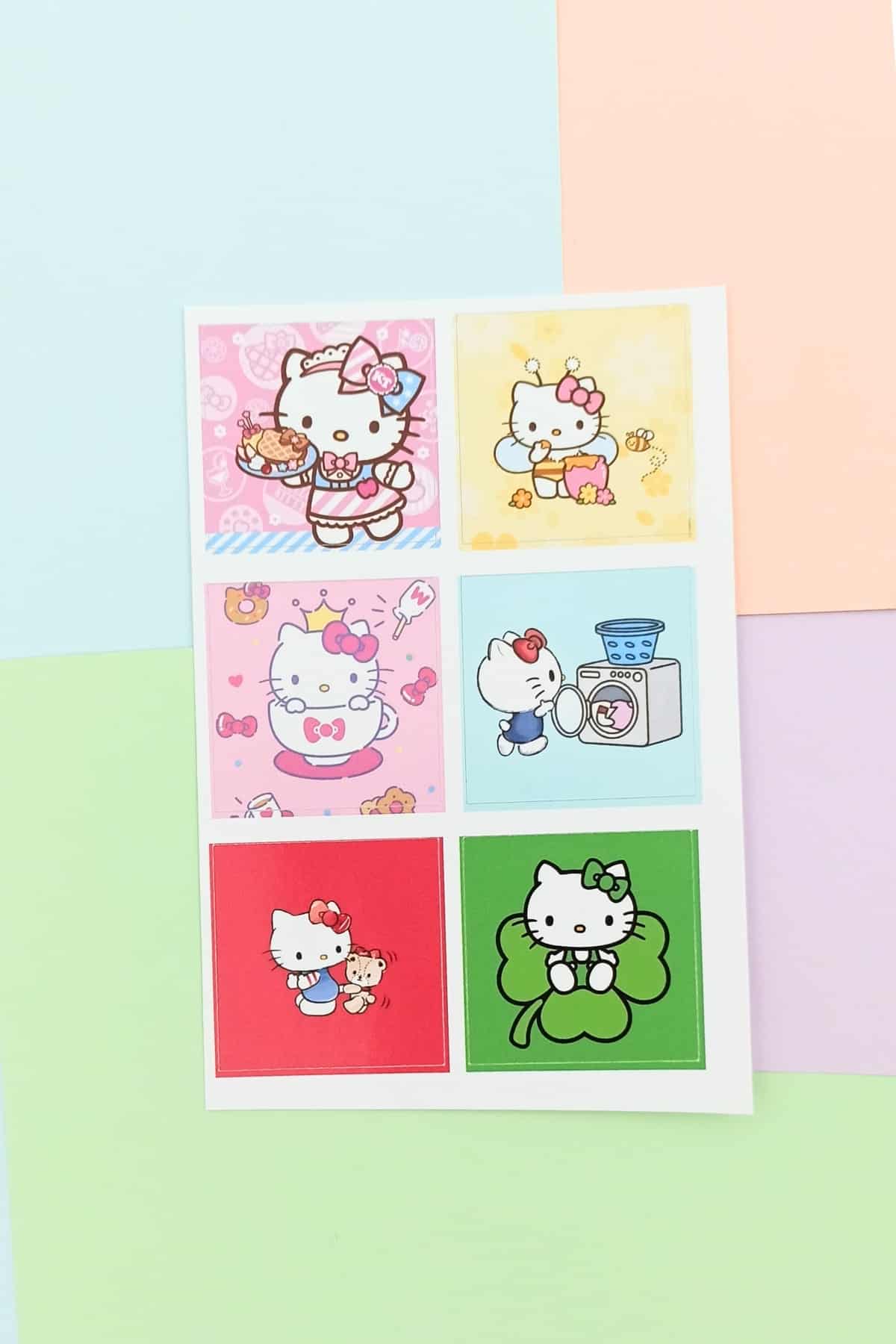 48 Adet Hello Kitty Sticker Sevimli Sticker Kare Sticker Laptop Sticker Sanrio Sticker Seti