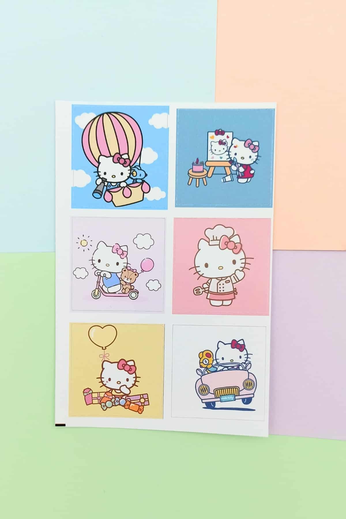 48 Adet Hello Kitty Sticker Sevimli Sticker Kare Sticker Laptop Sticker Sanrio Sticker Seti