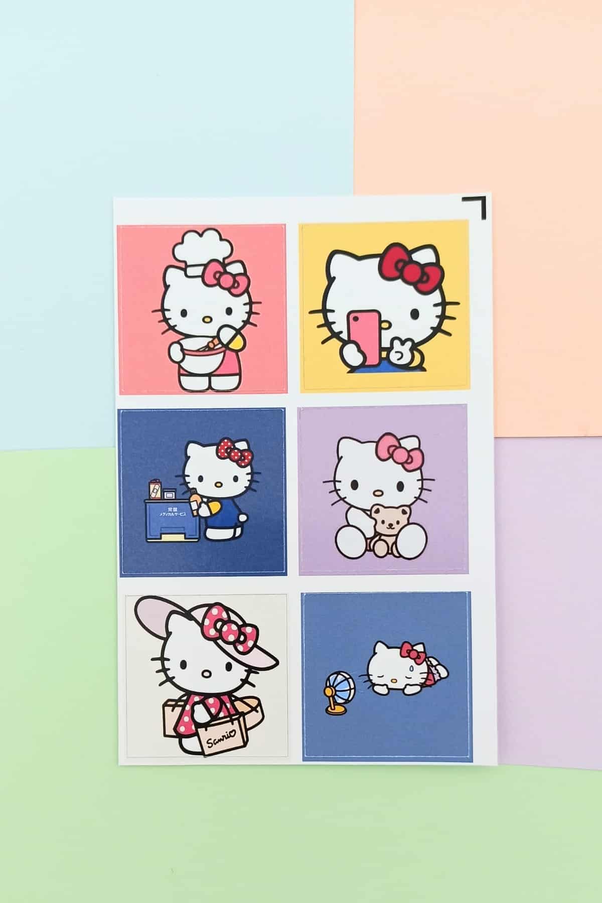 48 Adet Hello Kitty Sticker Sevimli Sticker Kare Sticker Laptop Sticker Sanrio Sticker Seti