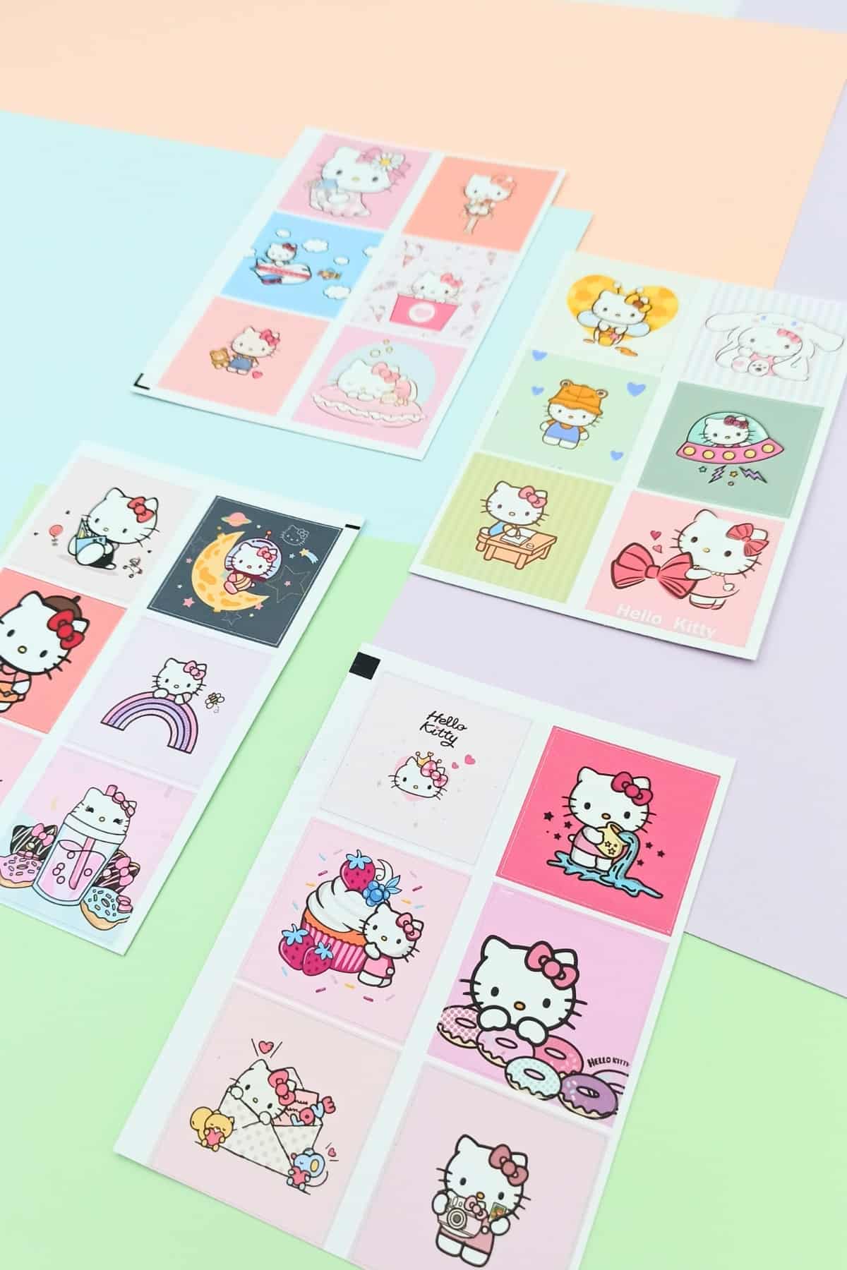 48 Adet Hello Kitty Sticker Sevimli Sticker Kare Sticker Laptop Sticker Sanrio Sticker Seti