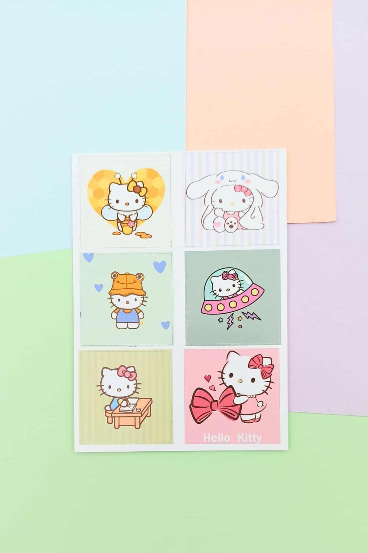 48 Adet Hello Kitty Sticker Sevimli Sticker Kare Sticker Laptop Sticker Sanrio Sticker Seti