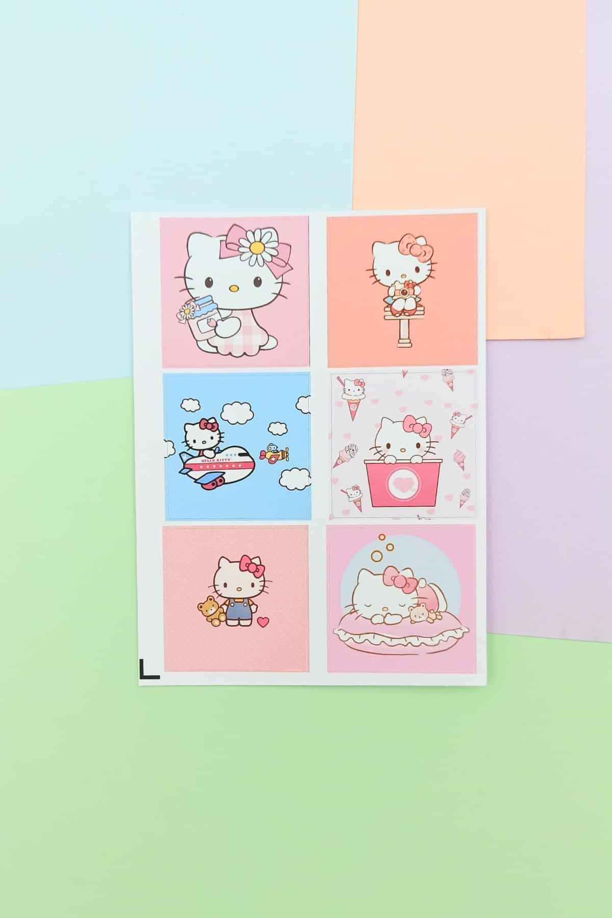 48 Adet Hello Kitty Sticker Sevimli Sticker Kare Sticker Laptop Sticker Sanrio Sticker Seti