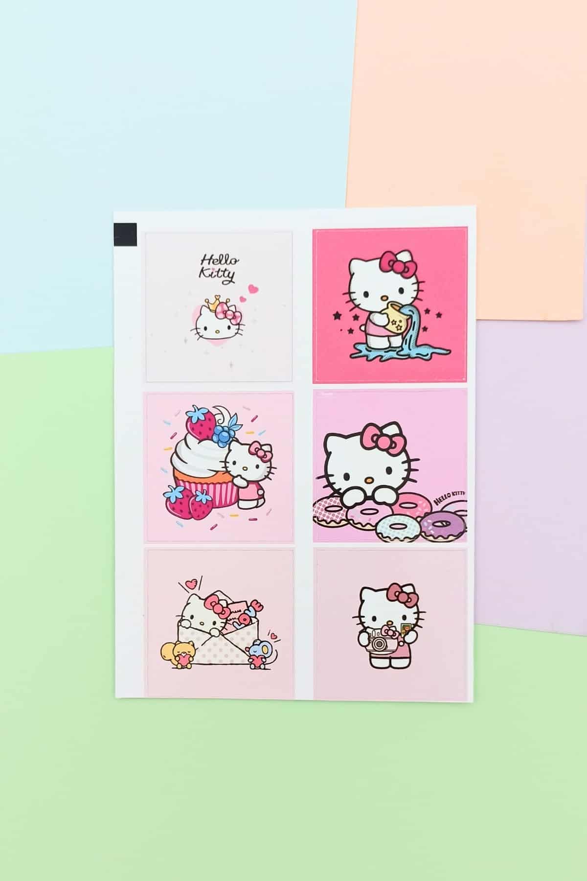48 Adet Hello Kitty Sticker Sevimli Sticker Kare Sticker Laptop Sticker Sanrio Sticker Seti
