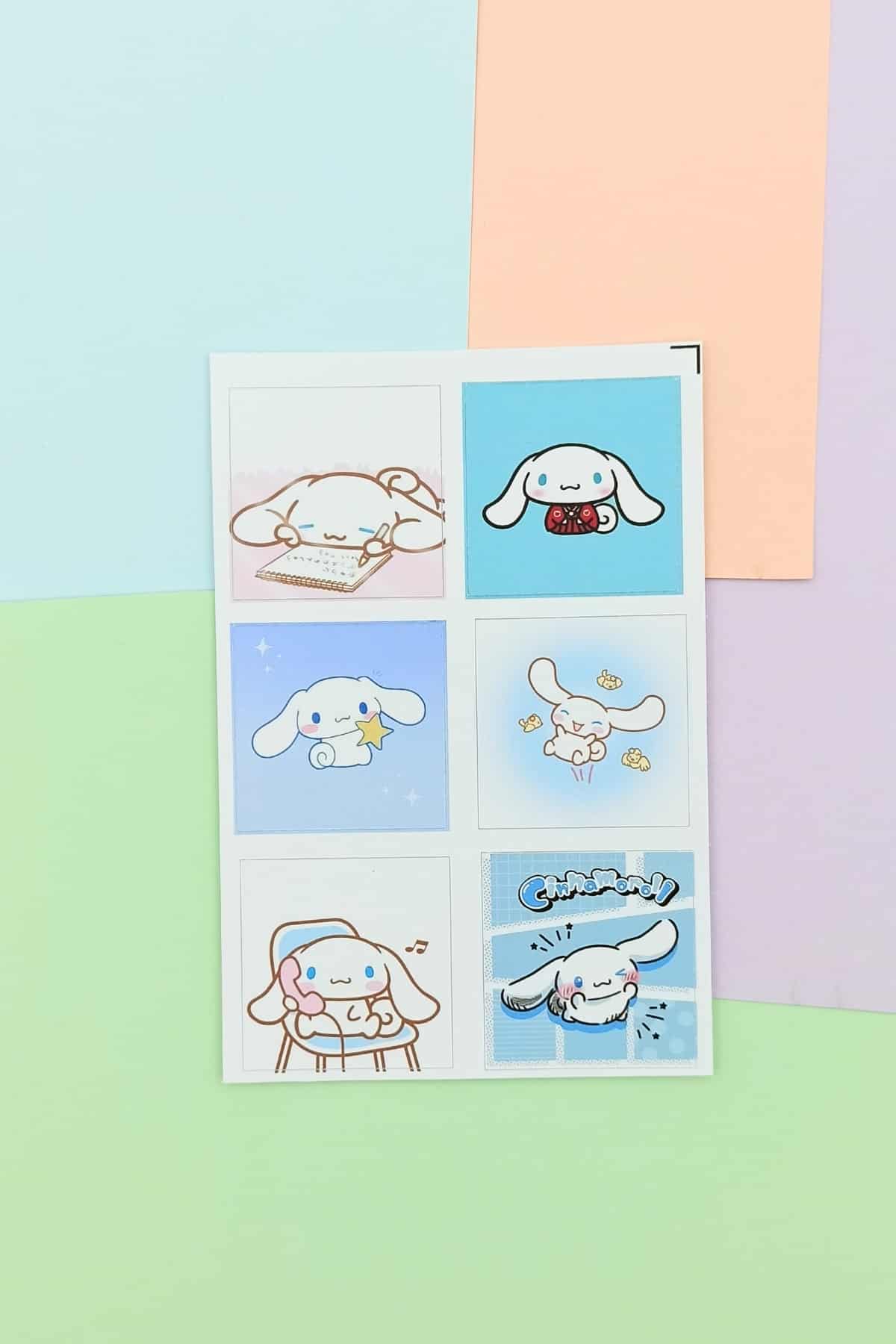 24 Adet Cinnamoroll Sticker Seti Sevimli Sticker Kare Sticker Laptop Sticker Hello Kitty Sanrio