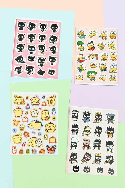 4 Parça 90 Adet Sanrio Sticker Seti Sevimli Sticker Seti Hello Kitty Badtz Kuroppi Chococat Sticker