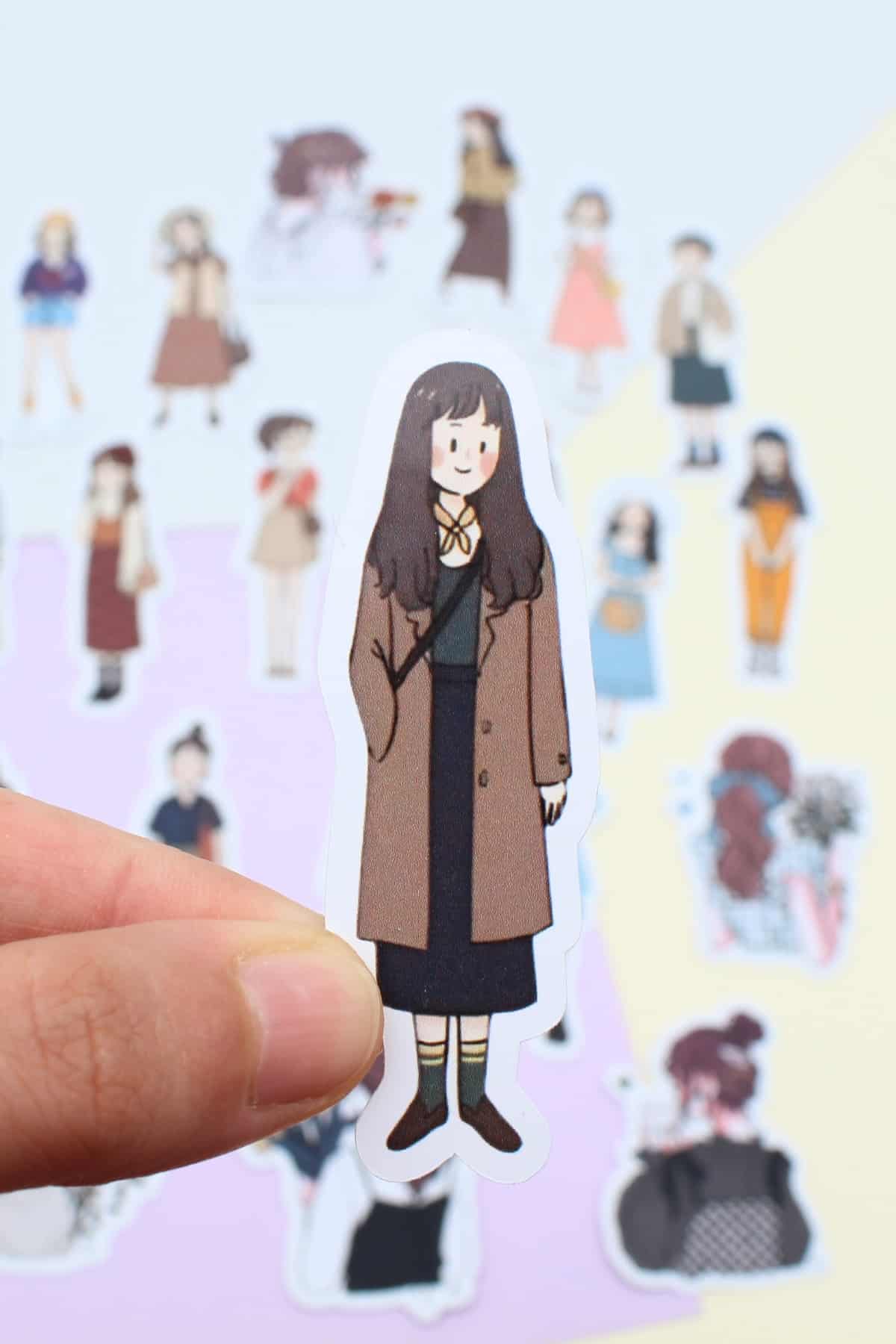 21 Adet Kız Sticker Seti Bullet Journal Sticker Scrapbook Sticker Girls Sticker Seti