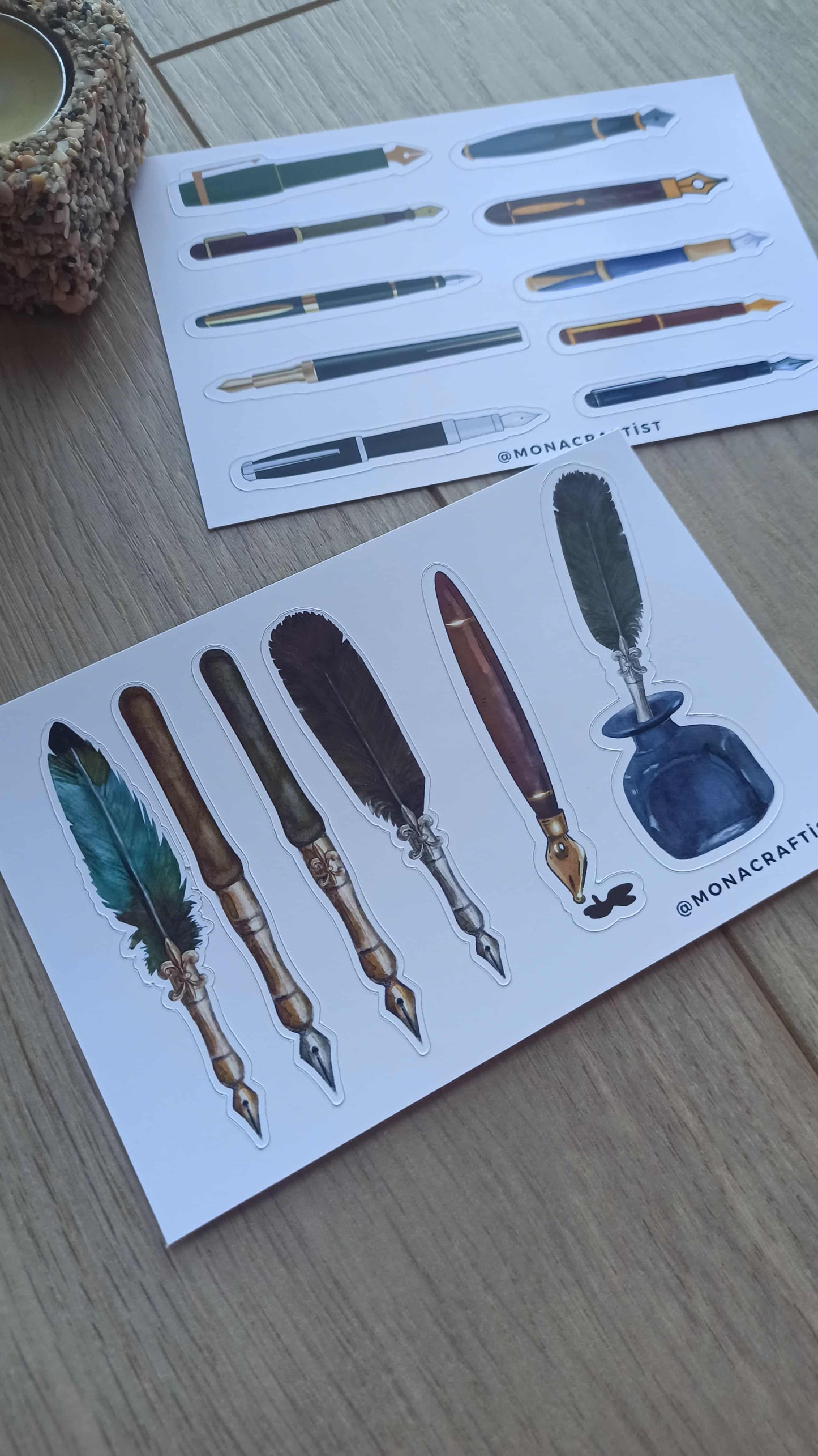 16 Adet Dolma Kalem Sticker Bullet Journal Scrapbook Laptop Sticker Mürekkep Kalem