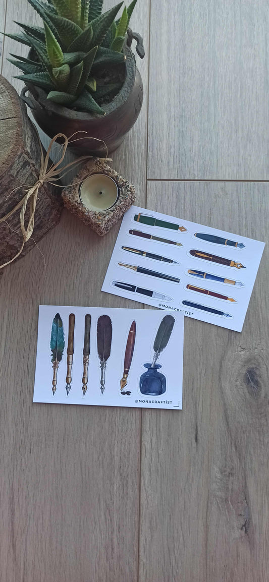 16 Adet Dolma Kalem Sticker Bullet Journal Scrapbook Laptop Sticker Mürekkep Kalem