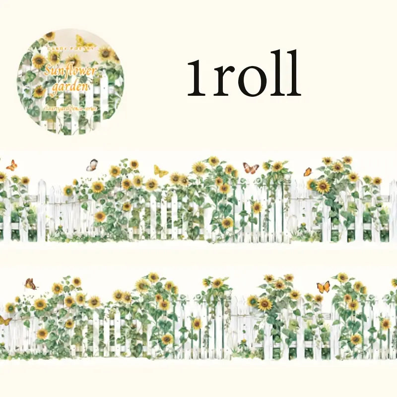 Şeffaf Çiçek Çit Şerit Pet Bant Rulo 4cmx2m Scrapbook Bullet Journal Ajanda Washi Tape