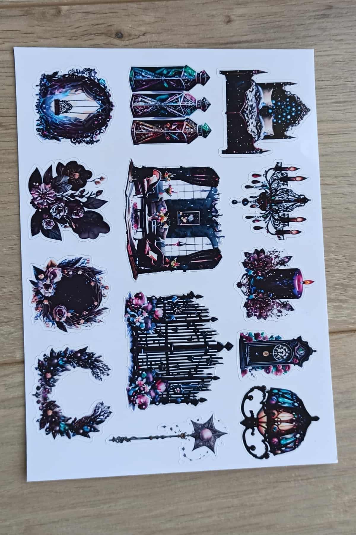 50 Adet Gothic Sticker Seti Bullet Journal Scrapbook Laptop Sticker Gotik Bundle