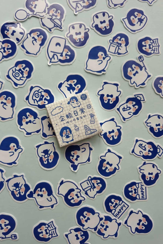 50 Adet Kawaii Penguen Sticker Seti Bullet Journal Scrapbook Laptop Ajanda Planlayıcı Mini Sevimli