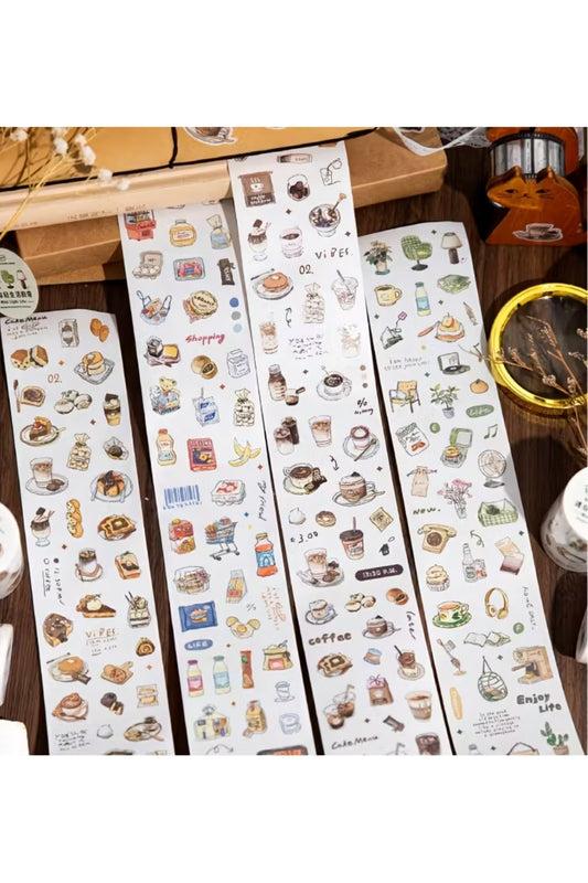 45 Adet Mini Washi Sticker Scrapbook Bullet Journal Ajanda Günlük Planlayıcı 6x35cm