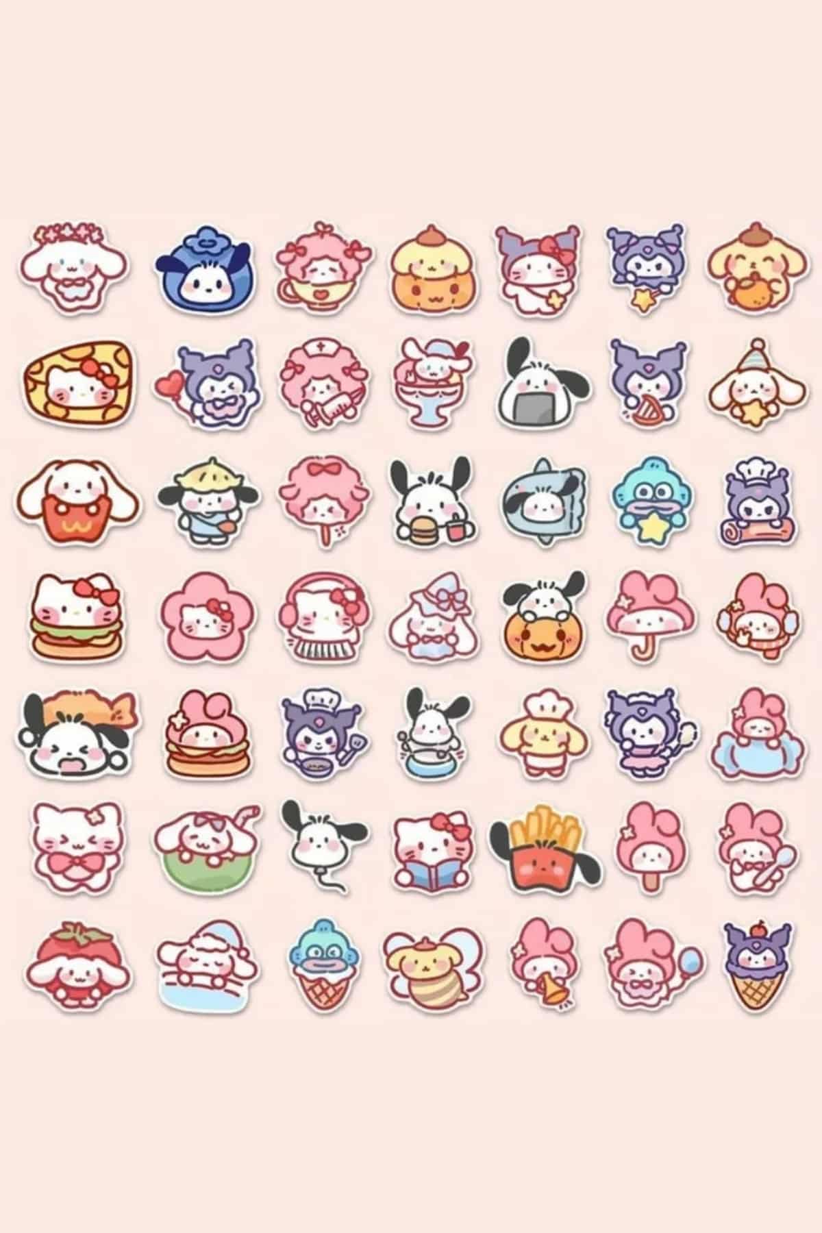 100 Adet Sanrio Sticker Seti Laptop Ajanda Planlayıcı Hello Kitty Kuromi Pompom Purin My Melody