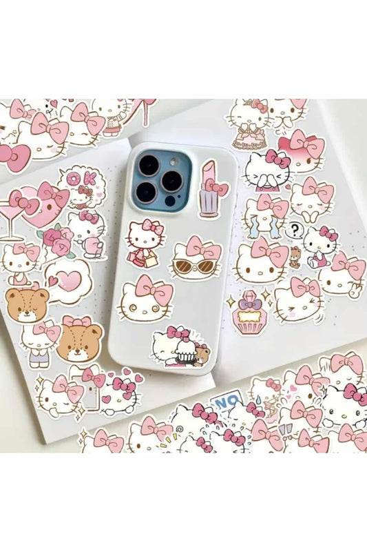 50 Adet Hello Kitty Sticker Seti Bullet Journal Scrapbook Laptop Ajanda Planlayıcı Sevimli Sanrio