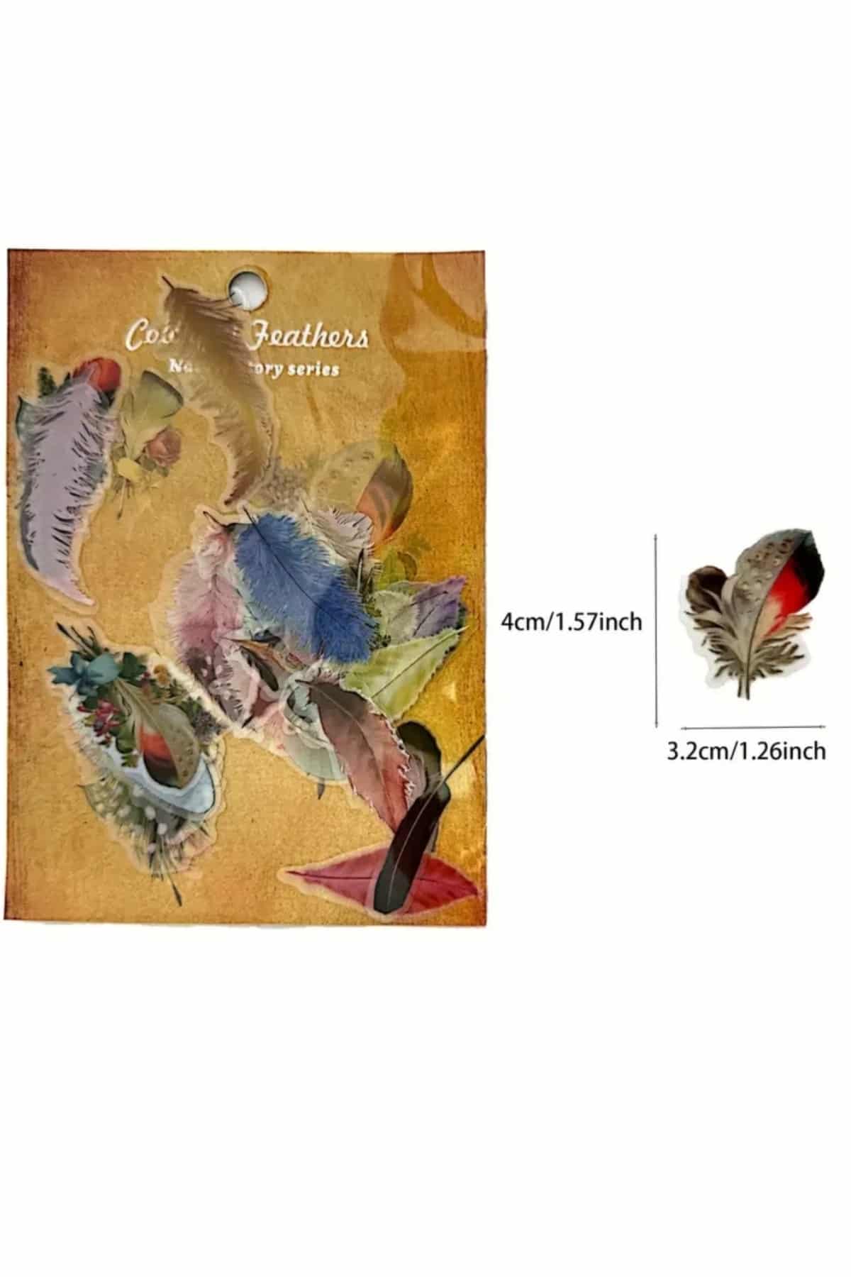 60 Adet Şeffaf Renkli Kuş Tüyü Sticker Bullet Journal Scrapbook Şeffaf Laptop Ajanda Planlayıcı