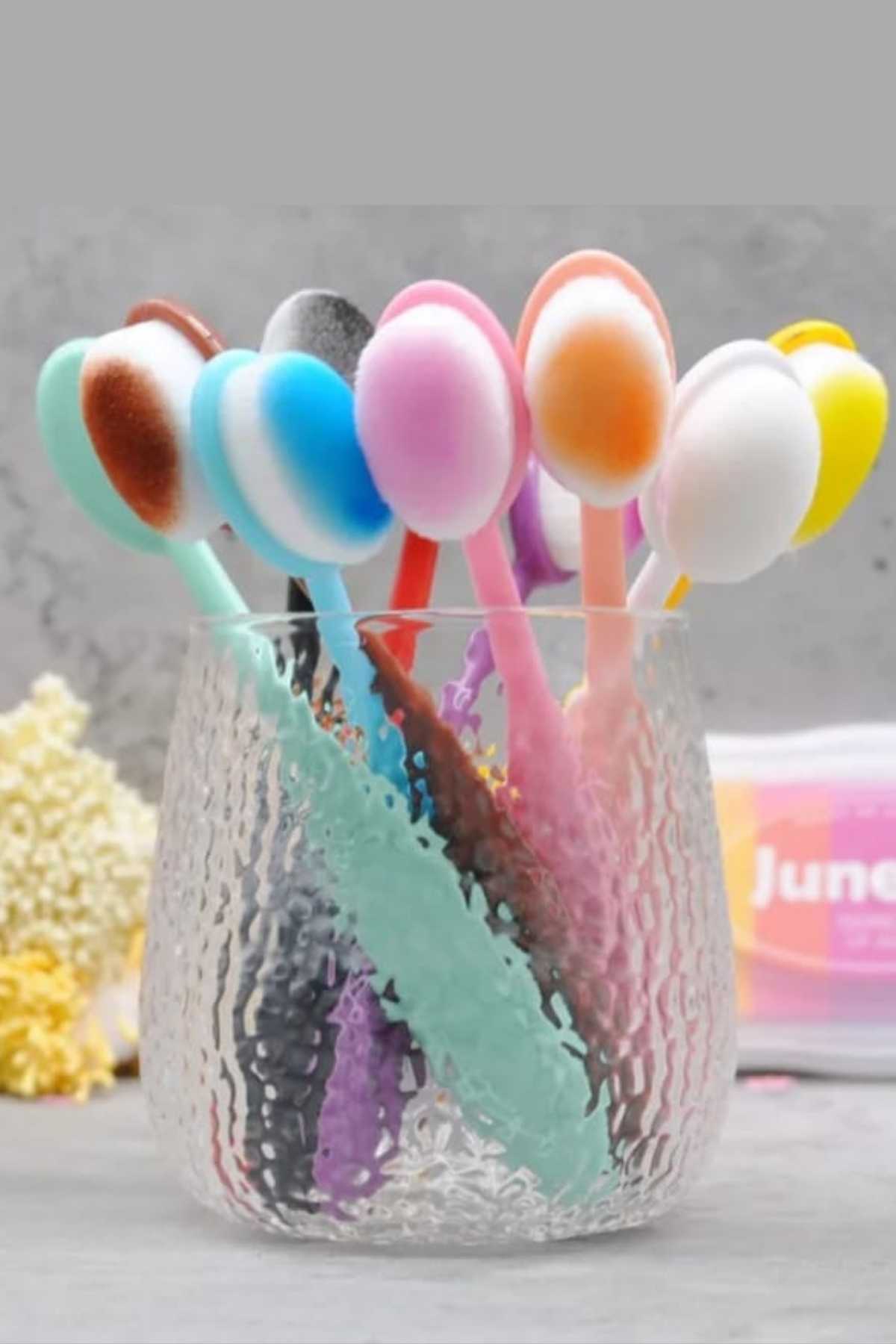 Mürekkep Karıştırma Fırçası Scrapbook Kaşık Fırça Saplı Fırça