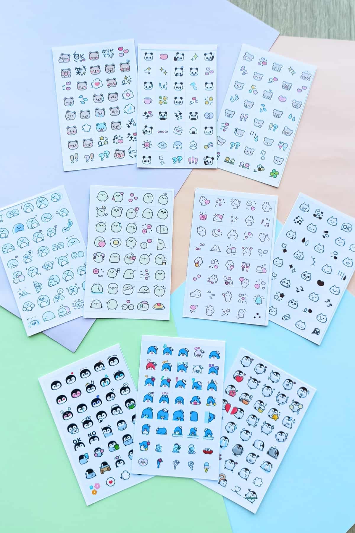 400 Adet Mini Kare Sevimli Sticker Seti Ajanda Emoji Bullet Journal Planlaycı Günlük