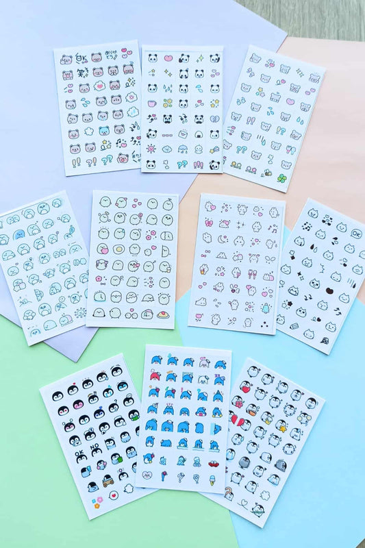 400 Adet Mini Kare Sevimli Sticker Seti Ajanda Emoji Bullet Journal Planlaycı Günlük