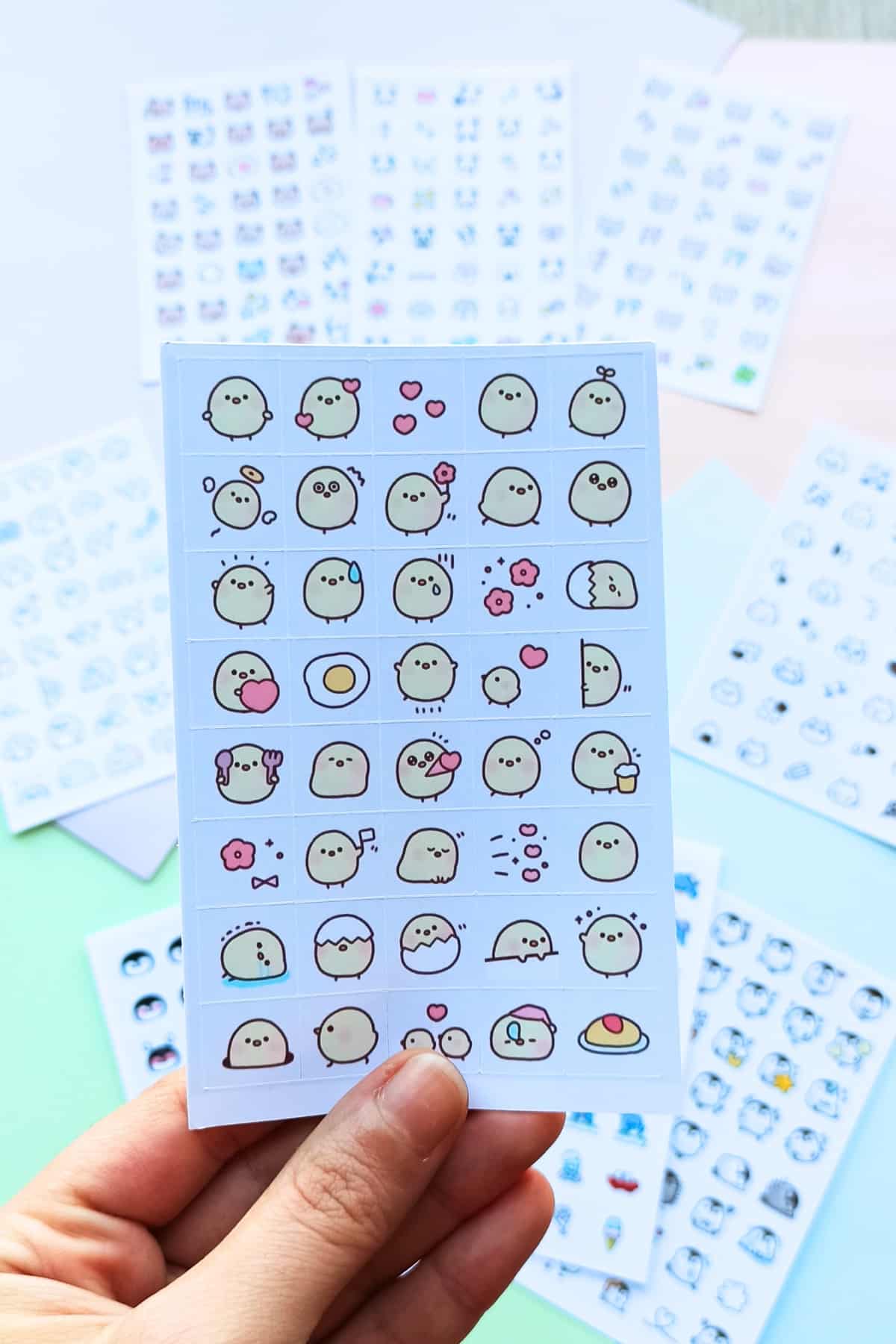400 Adet Mini Kare Sevimli Sticker Seti Ajanda Emoji Bullet Journal Planlaycı Günlük
