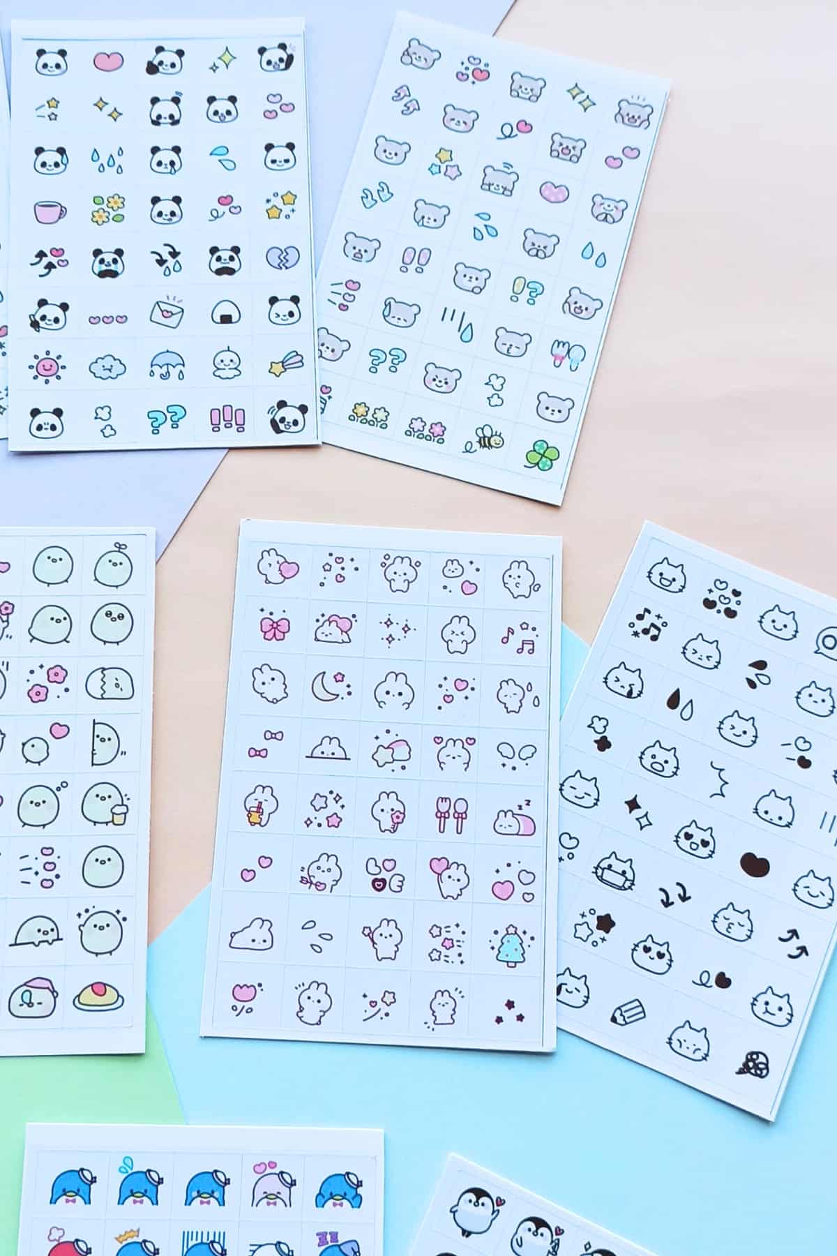 400 Adet Mini Kare Sevimli Sticker Seti Ajanda Emoji Bullet Journal Planlaycı Günlük
