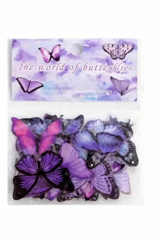 40 Adet Mor Kelebek Şeffaf Sticker Bullet Journal Scrapbook Laptop Ajanda Planlayıcı
