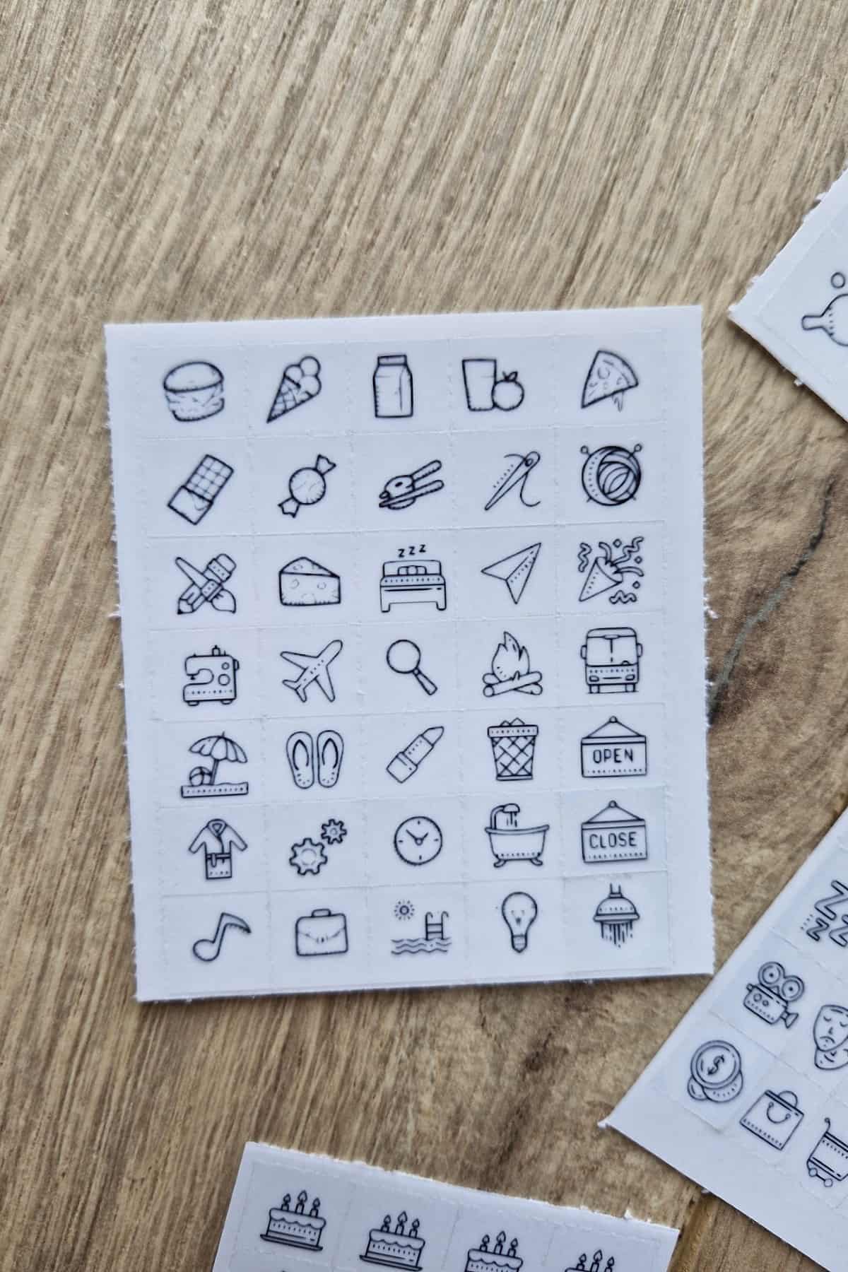 4 Parça 129 Adet Şeffaf İkon Sticker Seti Bullet Journal Ajanda Günlük Planlayıcı Kare Sticker