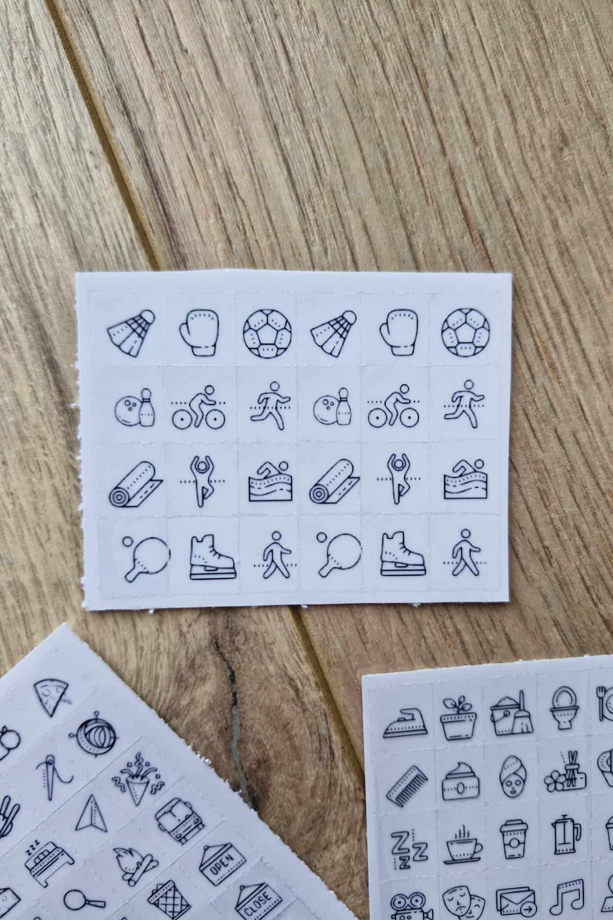 4 Parça 129 Adet Şeffaf İkon Sticker Seti Bullet Journal Ajanda Günlük Planlayıcı Kare Sticker
