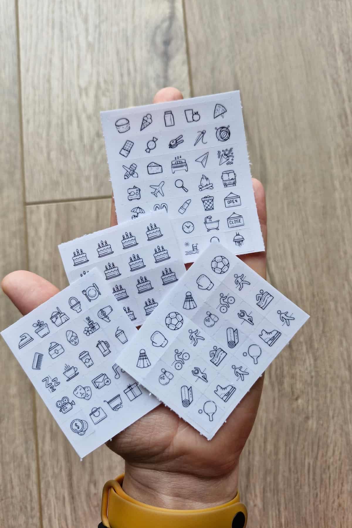 4 Parça 129 Adet Şeffaf İkon Sticker Seti Bullet Journal Ajanda Günlük Planlayıcı Kare Sticker