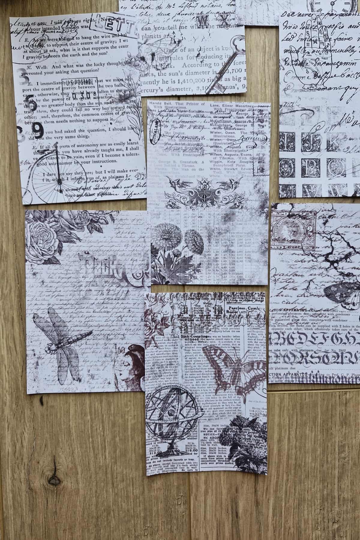 8 Adet Siyah Beyaz Yazı Temalı Scrapbook Kağıt Seti Bullet Journal Dekupaj Kağıdı