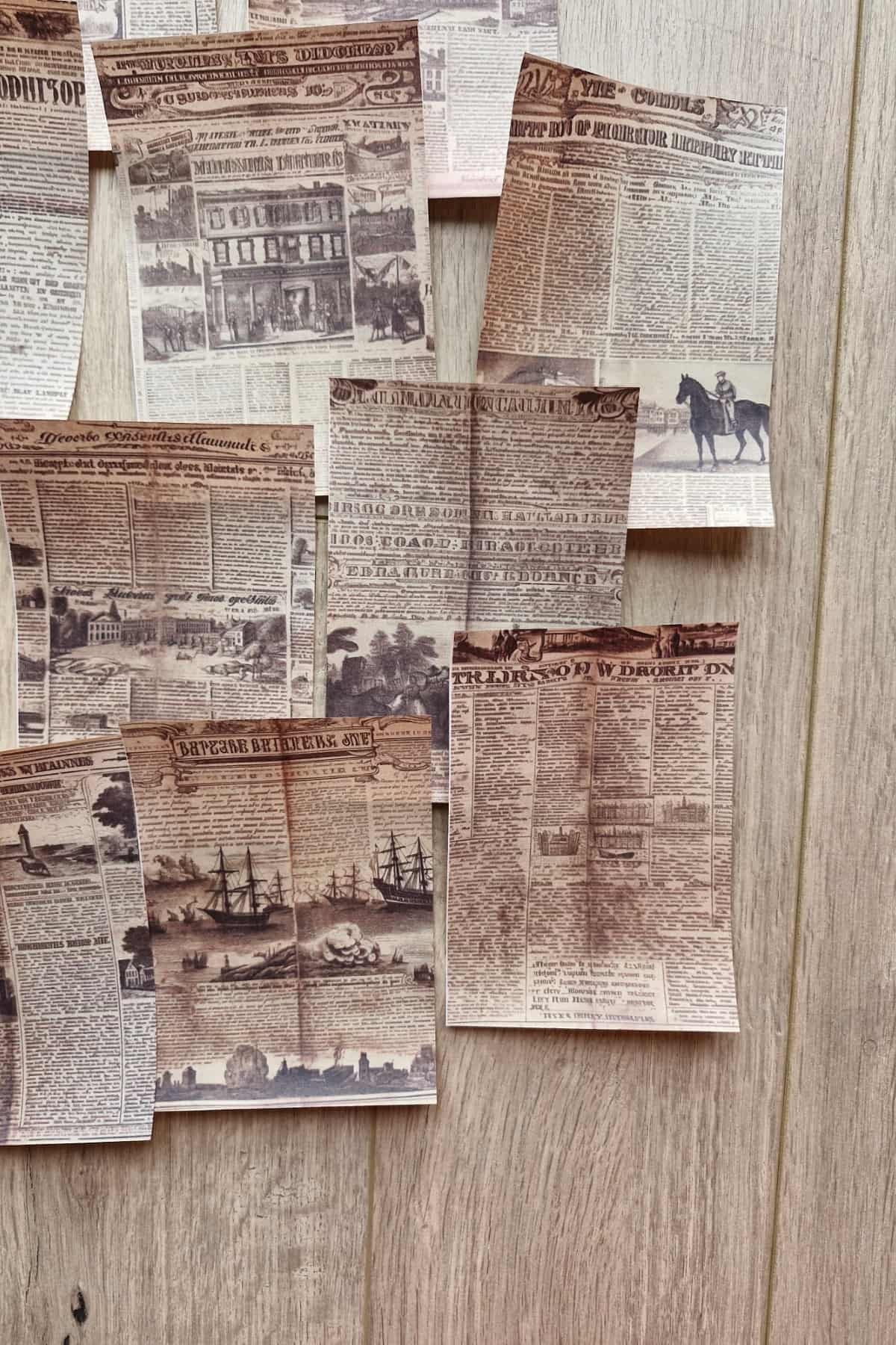 20 Adet Eskitme Gazete Sayfası Scrapbook Kağıt Seti Bullet Journal Dekupaj Kağıdı