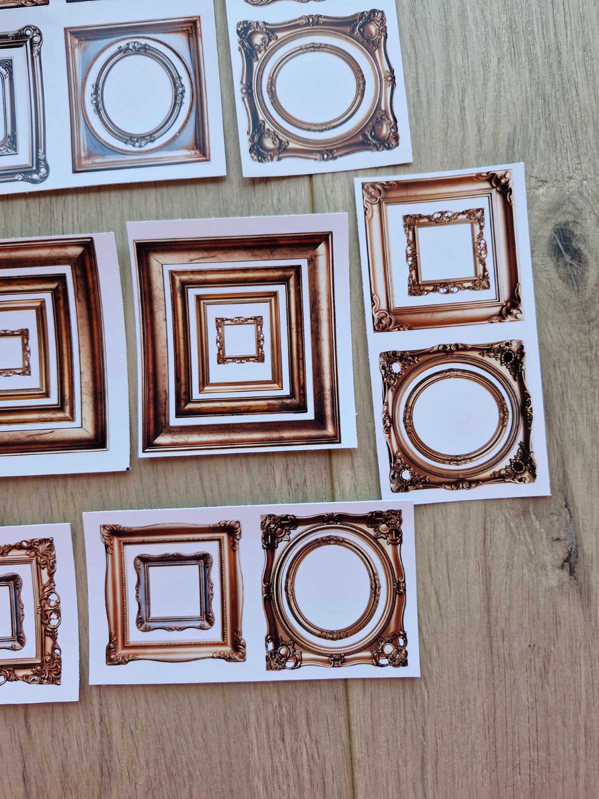 34 Adet Çerçeve Sticker Seti Altın Varak Çerçeve Sticker Yuvarlak Çerçeve Kare