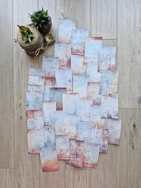 33 Adet Eskitme Vintage Temalı Scrapbook Kağıt Seti Bullet Journal Dekupaj Kağıdı