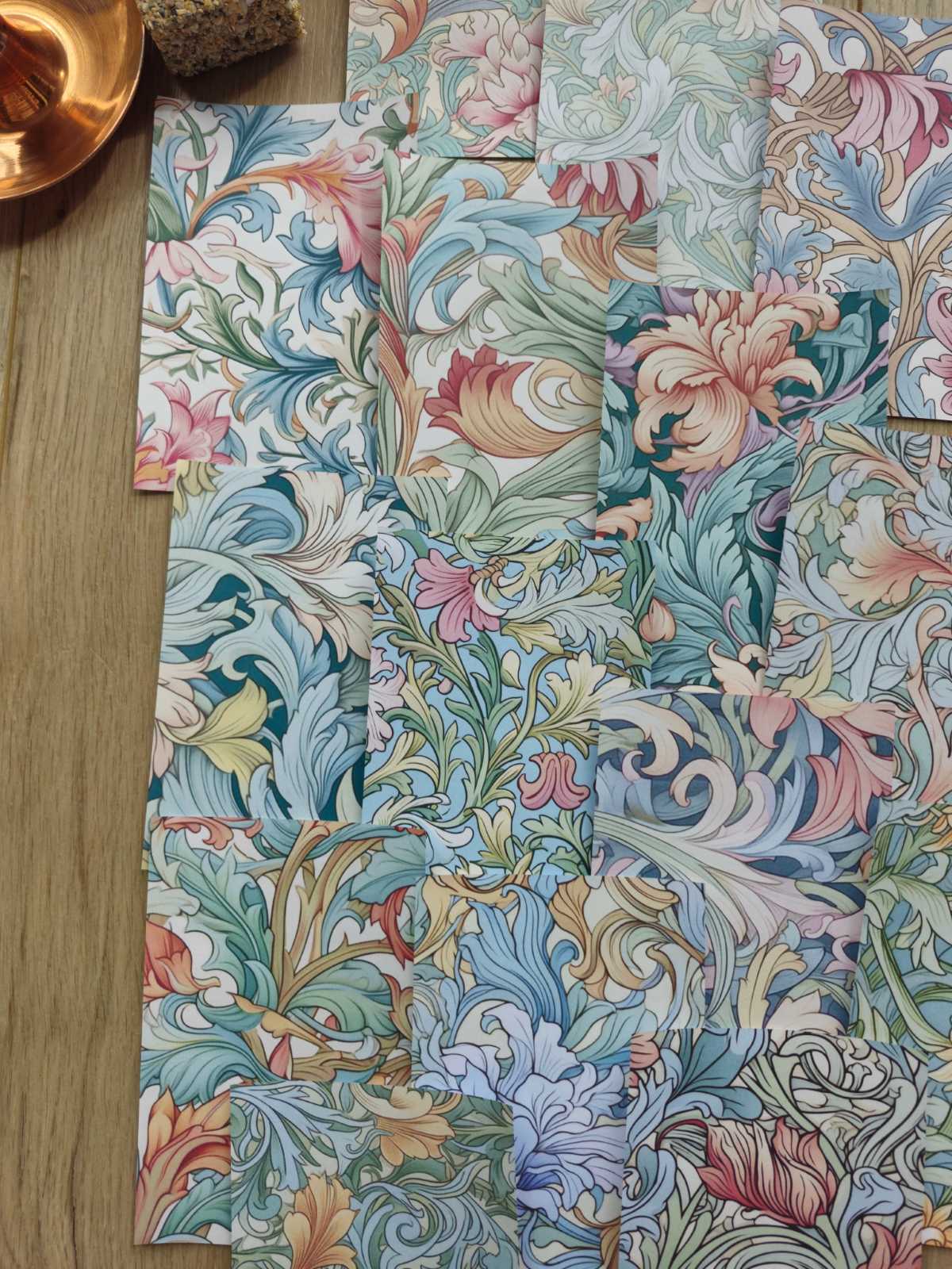15 Adet Şal Desen Scrapbook Kağıt Seti Bullet Journal Dekupaj Kağıdı