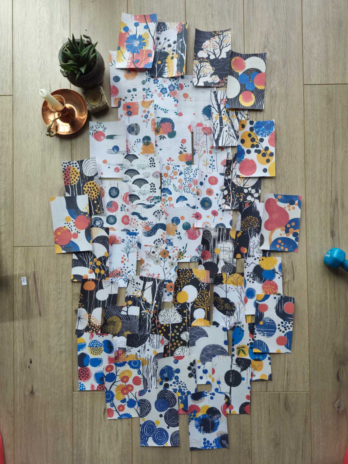 45 Adet Japon Sanatı Soyut Temalı Scrapbook Kağıt Seti Bullet Journal Dekupaj Kağıdı