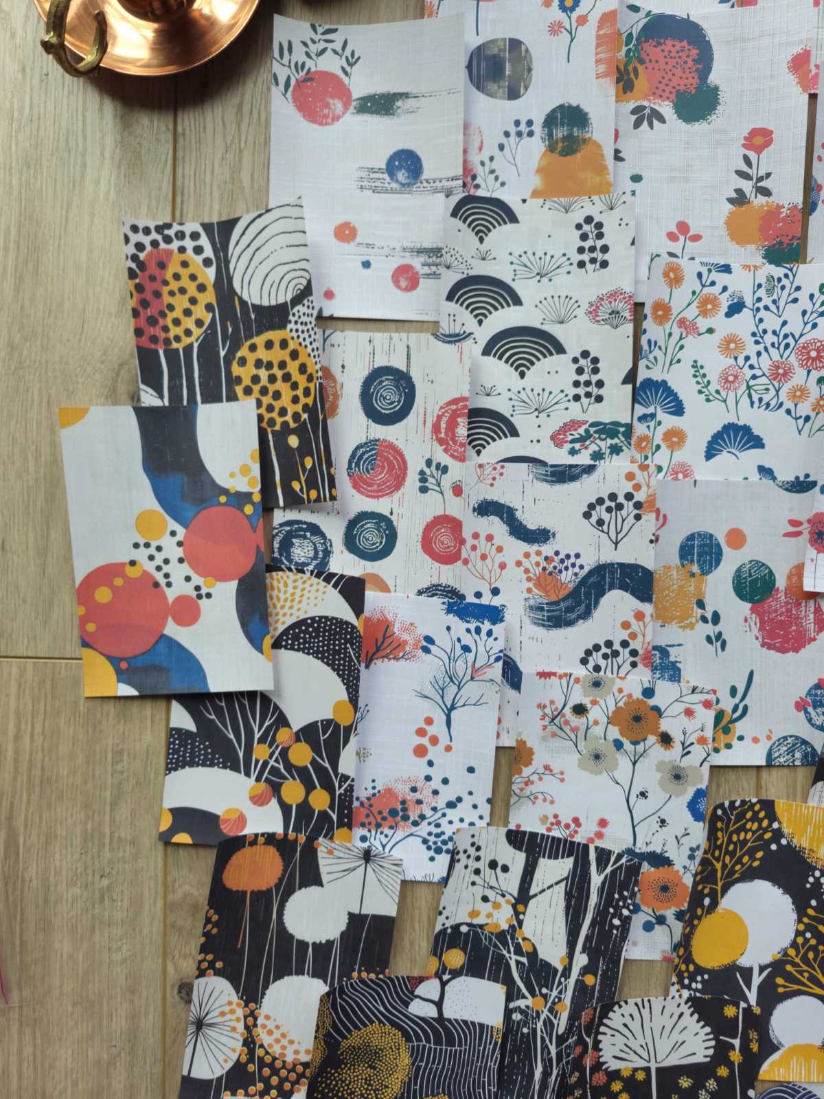 45 Adet Japon Sanatı Soyut Temalı Scrapbook Kağıt Seti Bullet Journal Dekupaj Kağıdı