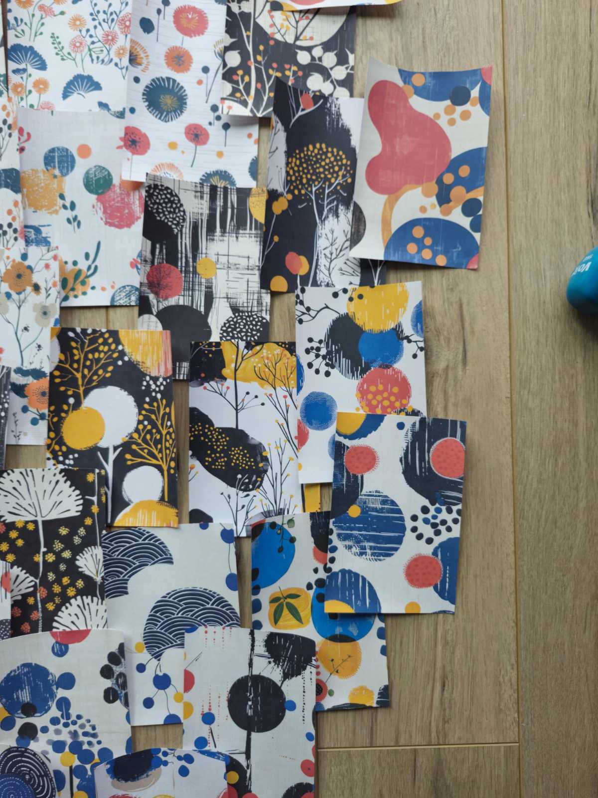 45 Adet Japon Sanatı Soyut Temalı Scrapbook Kağıt Seti Bullet Journal Dekupaj Kağıdı