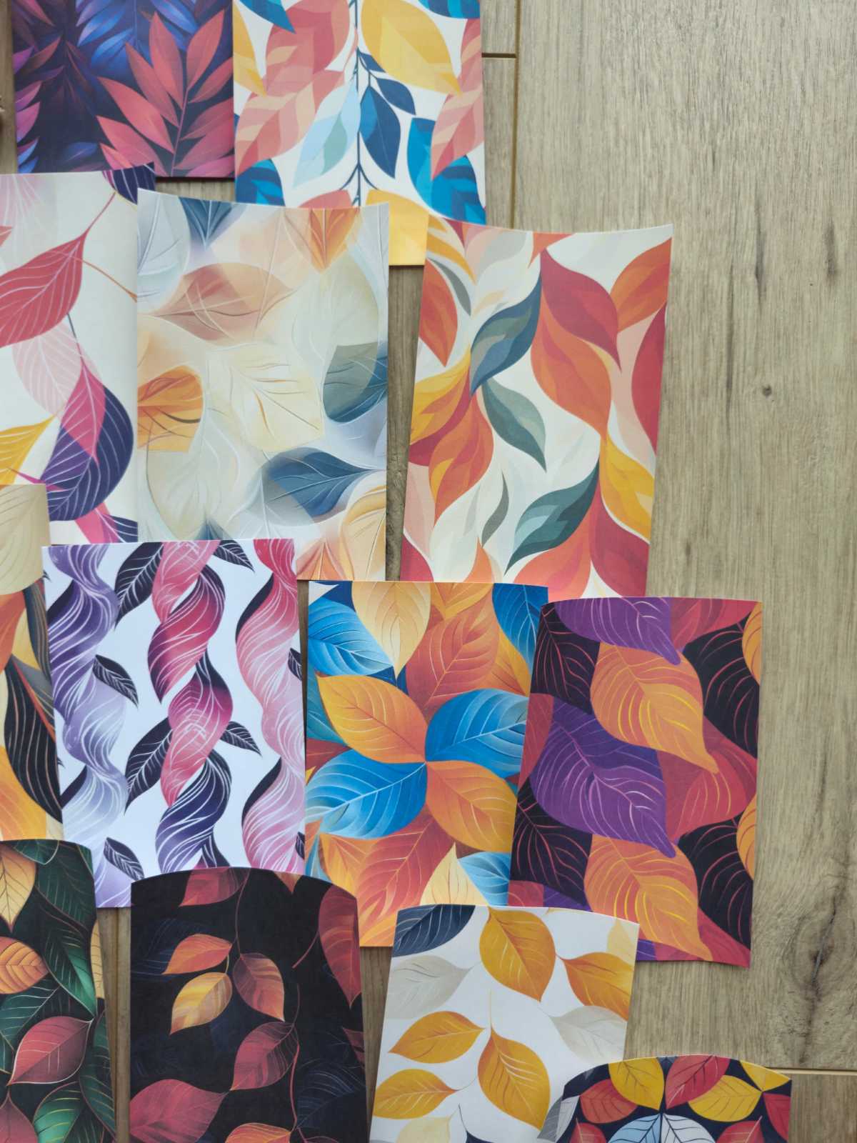 15 Adet Renkli Yaprak Scrapbook Kağıt Seti Bullet Journal Dekupaj Kağıdı