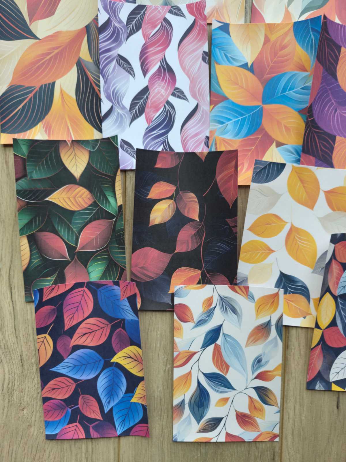 15 Adet Renkli Yaprak Scrapbook Kağıt Seti Bullet Journal Dekupaj Kağıdı