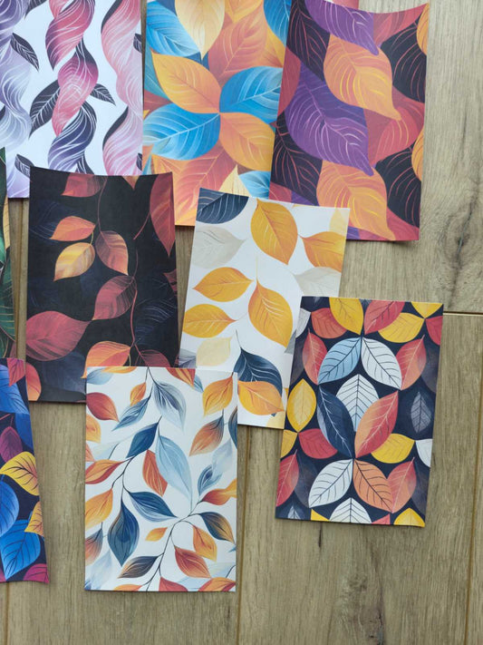 15 Adet Renkli Yaprak Scrapbook Kağıt Seti Bullet Journal Dekupaj Kağıdı