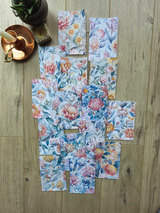 15 Adet Soft Pastel Çiçek Temalı Scrapbook Kağıt Seti Bullet Journal Dekupaj Kağıdı