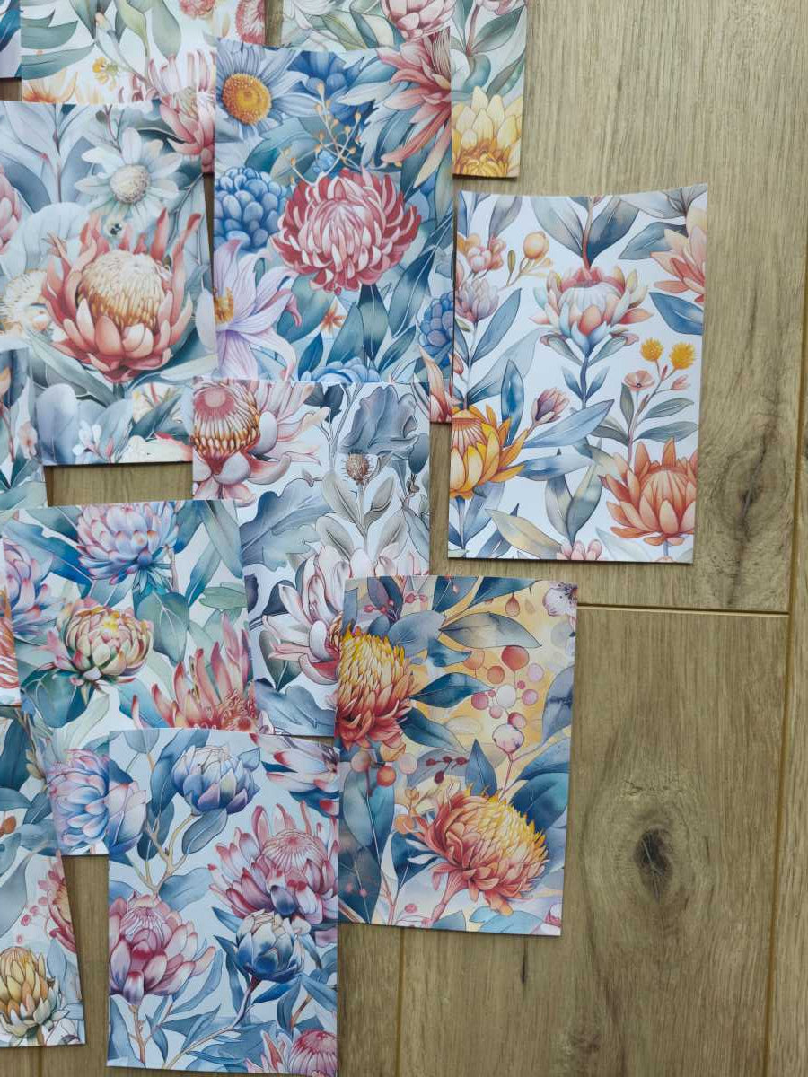 15 Adet Soft Pastel Çiçek Temalı Scrapbook Kağıt Seti Bullet Journal Dekupaj Kağıdı