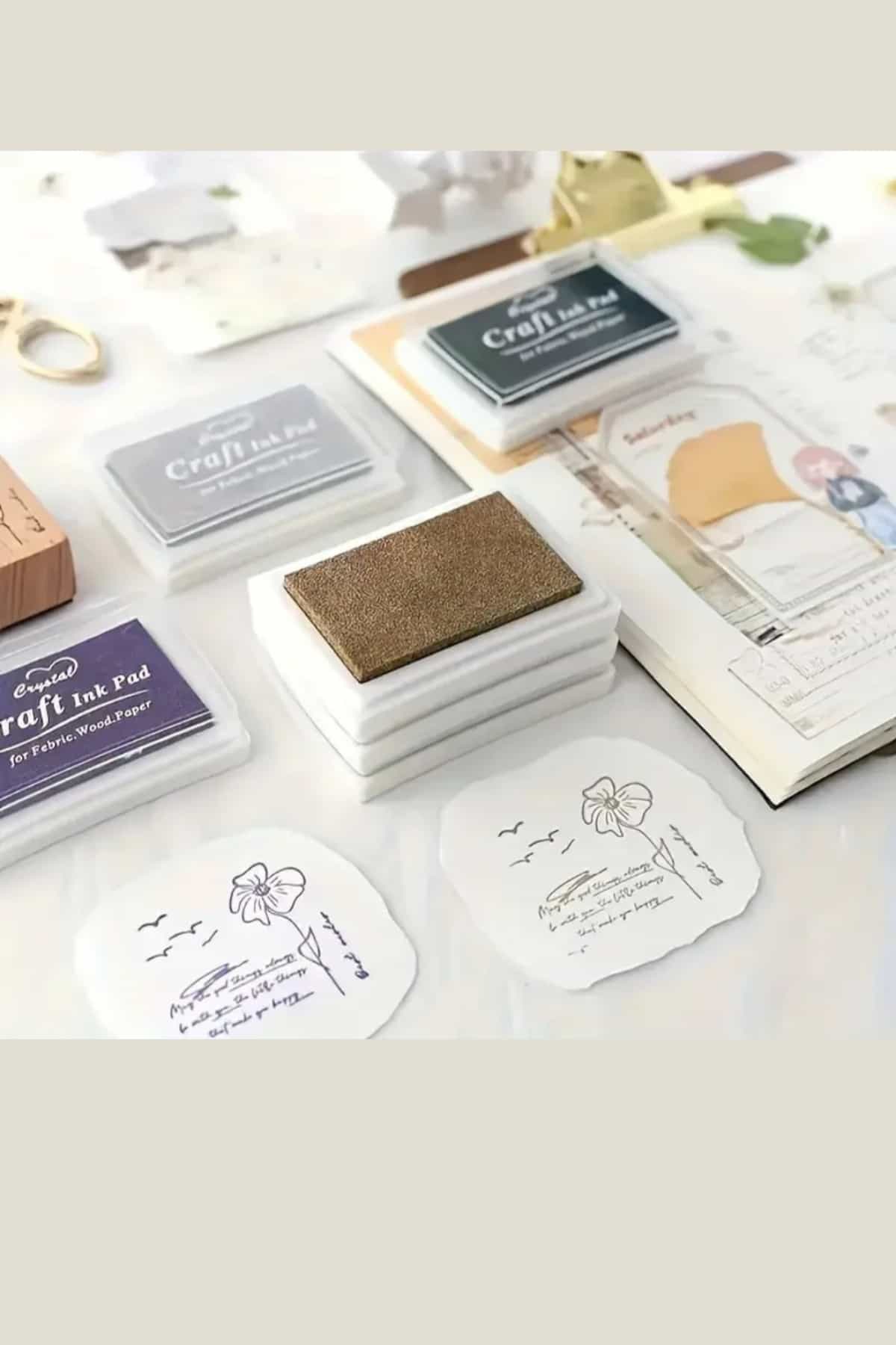 Mürekkep Pedi Inkpad Istanpa Damga Scrapbook Stamp Bullet Journal Açık Yeşil