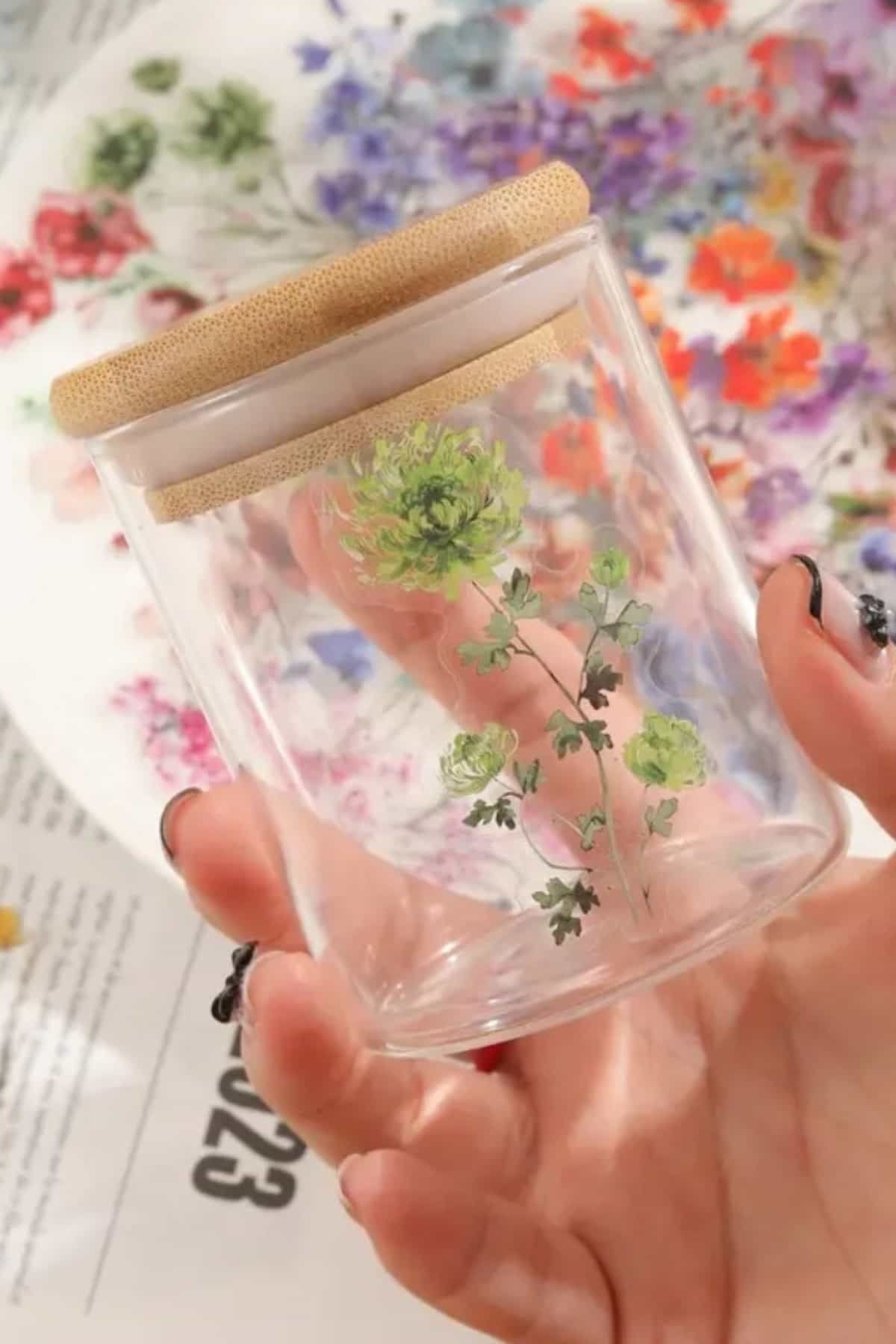 50 Adet Şeffaf Çiçek Sticker Seti Bullet Journal Scrapbook Şeffaf Sticker Laptop Ajanda Planlayıcı
