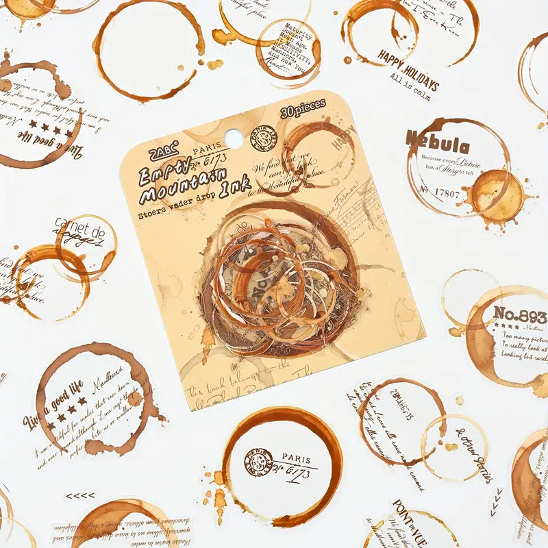 30 Adet Şeffaf Yazılı Leke Sticker Seti Bullet Journal Scrapbook Şeffaf  Sticker Laptop Ajanda Planlayıcı