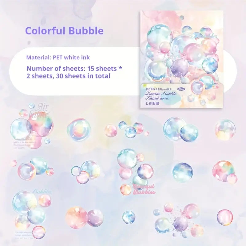 30 Adet Şeffaf Baloncuk Sticker Seti Bullet Journal Scrapbook Şeffaf Bubble  Sticker Laptop Ajanda Planlayıcı