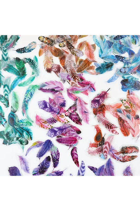 40 Adet Şeffaf Kuş Tüyü Sticker Bullet Journal Scrapbook Laptop Ajanda Planlayıcı