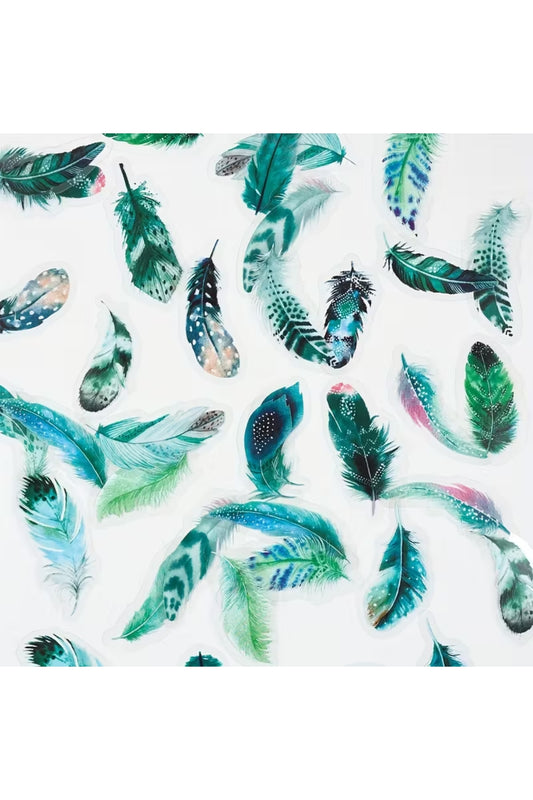 40 Adet Şeffaf Kuş Tüyü Sticker Bullet Journal Scrapbook Laptop Ajanda Planlayıcı