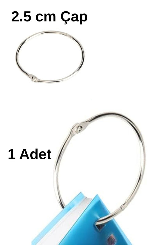 1 Adet Halka Klips Çelik Defter Klipsi